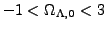 $\displaystyle -1< \Omega_{\Lambda,0} <3$