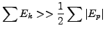 $\displaystyle \sum E_k » \dfrac{1}{2} \sum \vert E_p\vert$